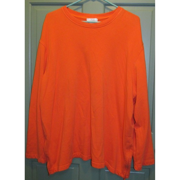 Jones New York Sport Women's Orange Crewneck Stretch Long Sleeve Blouse Size 3X - Picture 1 of 6